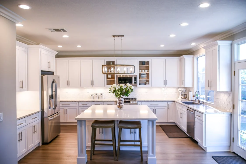 $1 Rule: Image of a neat and organized kitchen with a stand mixer on the counter in the corner.