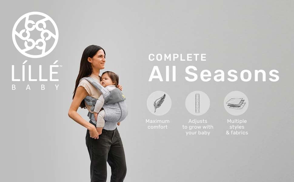 LILLEbaby carriers: Image showing carrier features complete seasons.