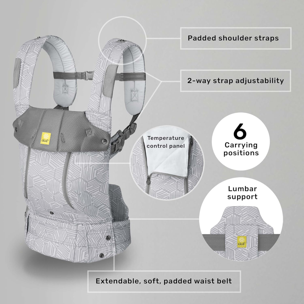 LILLEbaby carriers: image showing different features.